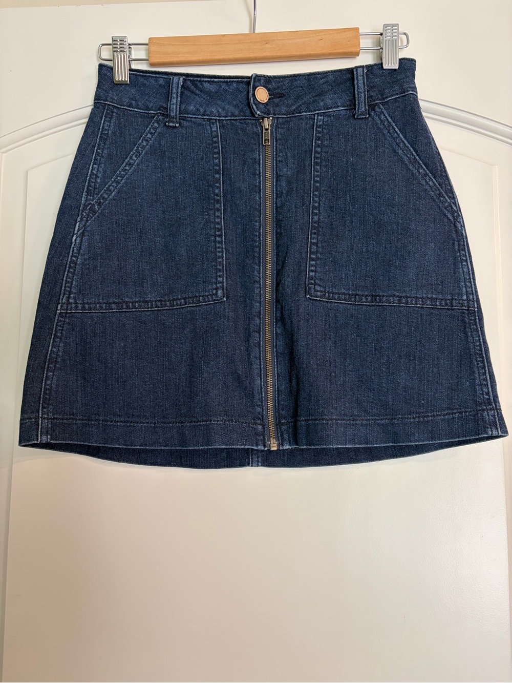 JDB. Dark Blue Denim Zip-Front Women's Skirt